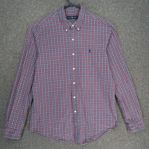 Ralph Lauren Other - Ralph Lauren‎ Oxford Button Up Shirt Mens L Blue Red Plaid preppy Long sleeve